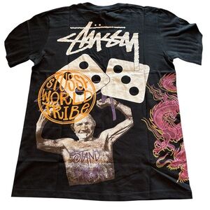 🐉 Stüssy World Tribe Dragon Graphic Tee – Black – BNWT